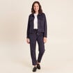 Veste doubl&eacute;e bleu fonc&eacute; femme