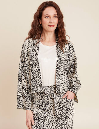 Veste esprit kimono ivoire femme