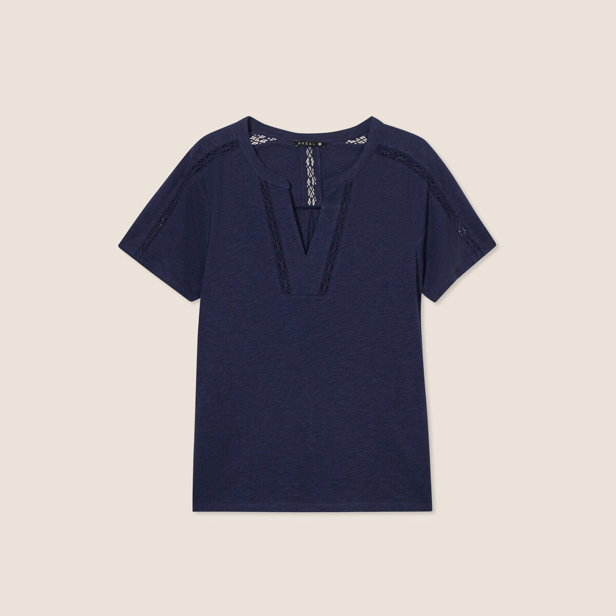 T-shirt manches courtes bleu marine femme