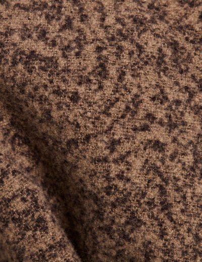 Poncho ceintur&eacute; en polyester recycl&eacute; camel femme