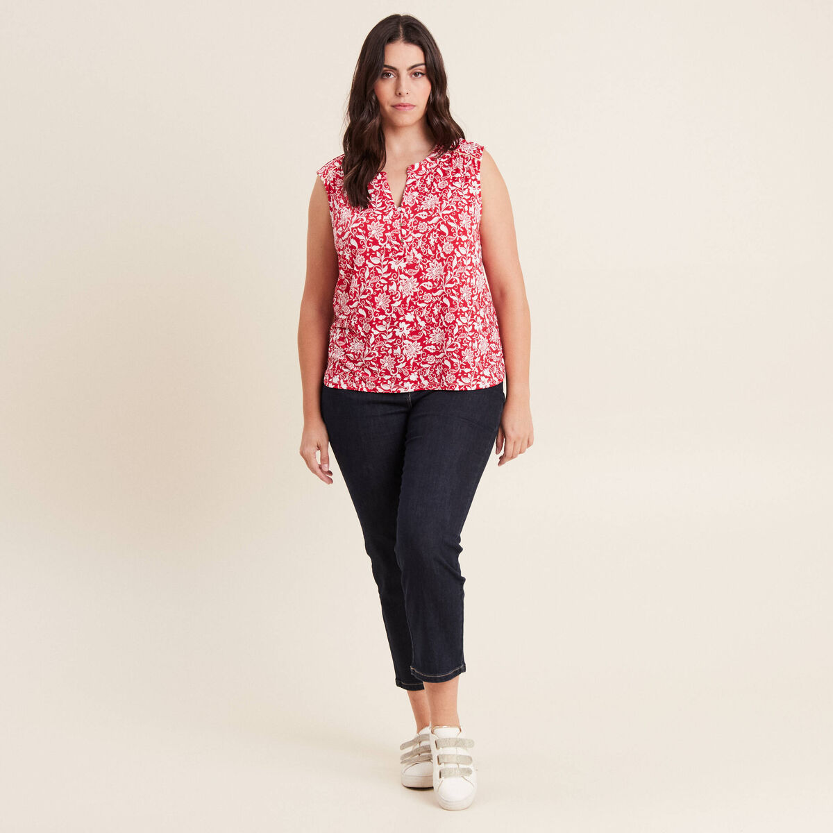 Débardeur sans manches rouge femme