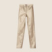 Pantalon ajust&eacute; enduit &agrave; pont taupe femme