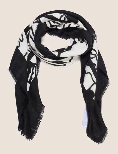 &Eacute;tole en polyester recycl&eacute; noir femme