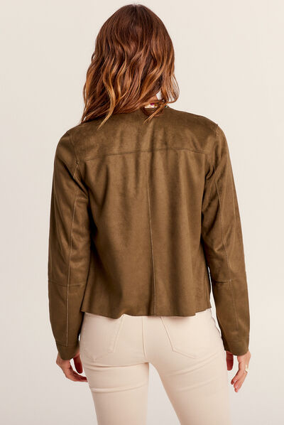Veste droite réversible beige femme