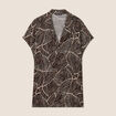 Chemise crêpe manches courtes noir femme