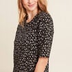 Robe droite manches courtes noir femme