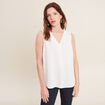 Blouse sans manches ecru femme