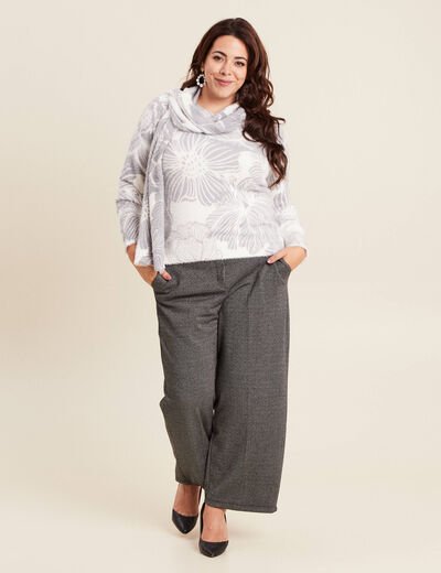 Pull manches longues gris femme