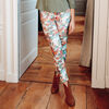 Pantalon leger imprime magique blanc femme