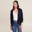 Gilet manches 3/4 bleu marine femme