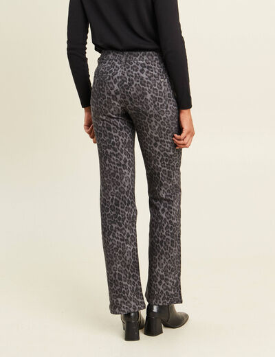 Pantalon bootcut taille bascul&eacute;e gris ardoise femme