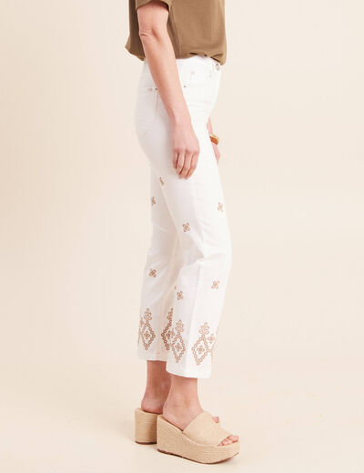 Pantalon magique Le L&eacute;ger coupe droite beige femme