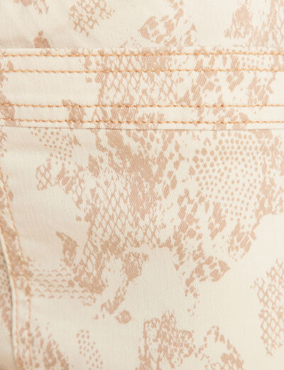 Pantalon paperbag 7/8ème beige femme