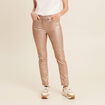 Pantalon ajust&eacute; enduit 7/8&egrave;me couleur or femme