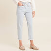 Jean large à coulisse denim bleach femme