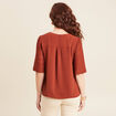 Blouse manches 3/4 marron foncé femme