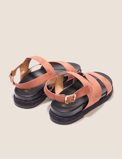 Sandales plates marron foncé femme