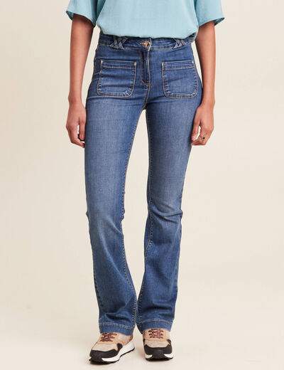 Jean bootcut taille standard denim stone femme