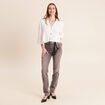 Chemise col chemise manches 3/4 ecru femme