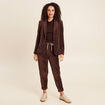 Veste tailleur velours marron femme