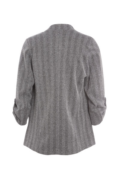 Veste évasée col châle noir femme