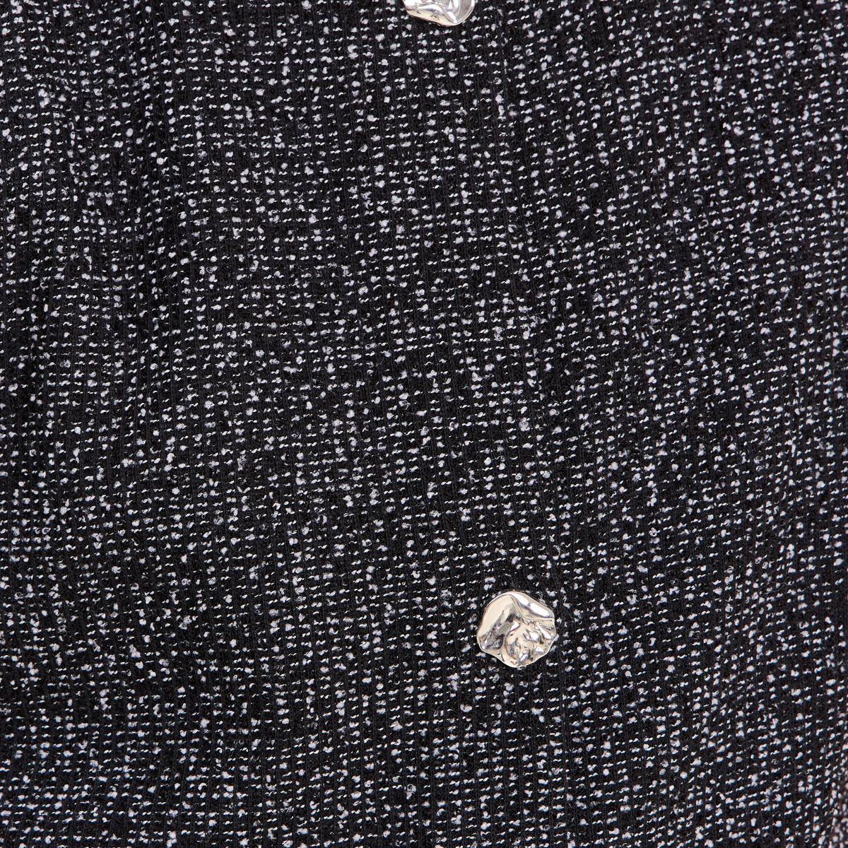 Gilet tweed droit court sans manches noir femme