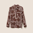 Chemise fluide manches longues marron femme