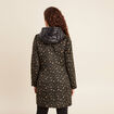 Manteau 2 en 1 ajust&eacute; &agrave; capuche amovible vert kaki femme