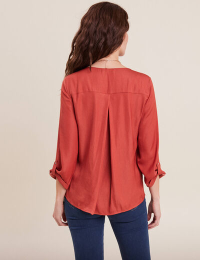 Blouse manches 3/4 vieux rose femme