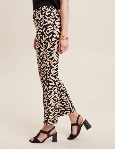 Pantalon carotte taille basse noir femme