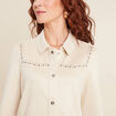 Veste suédine détails cloutés sable femme
