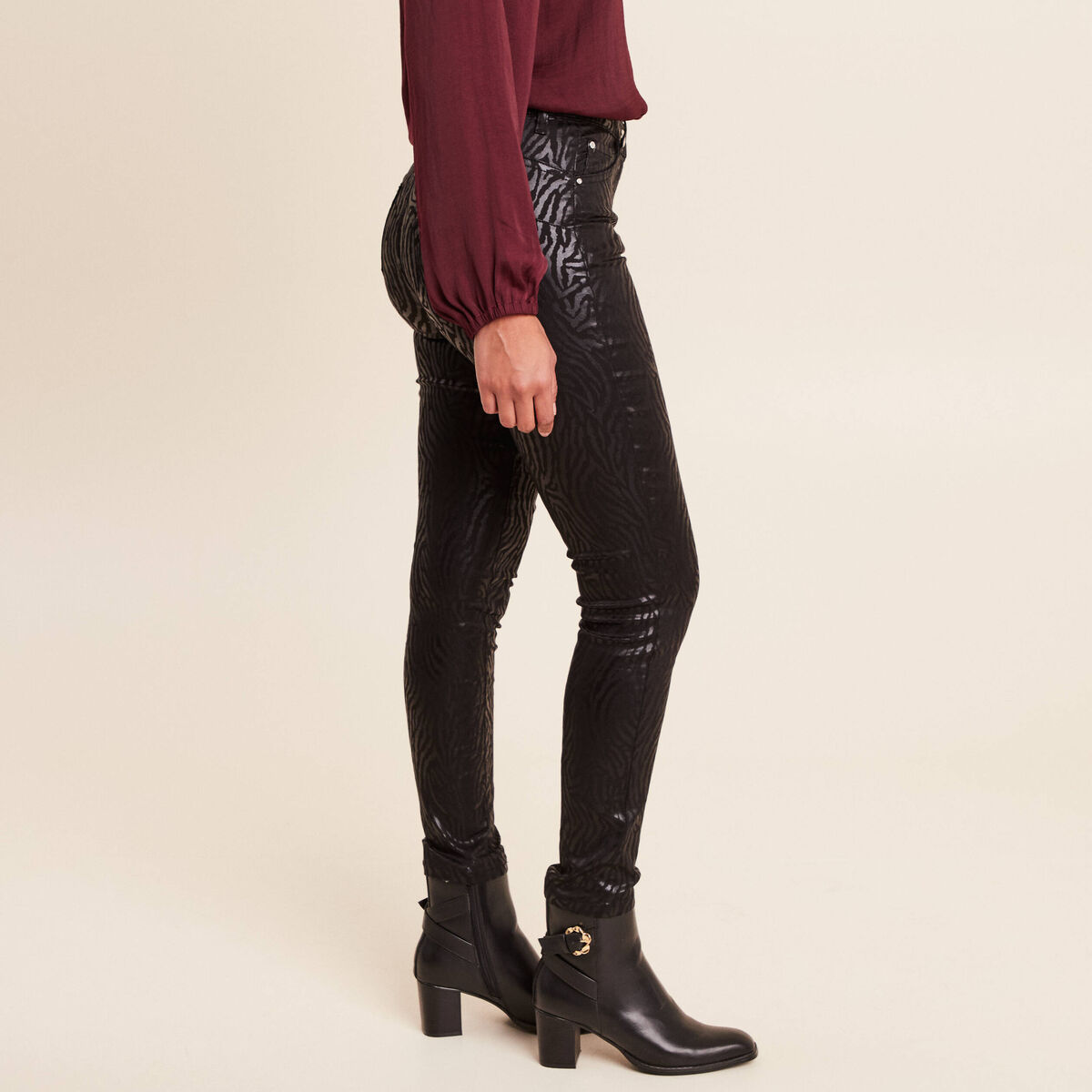 Pantalon magique Le L&eacute;ger enduit noir femme