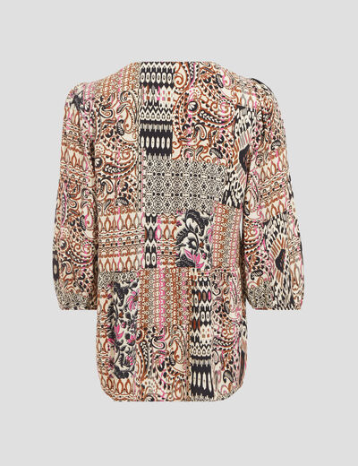 Blouse manches 3/4 creme femme