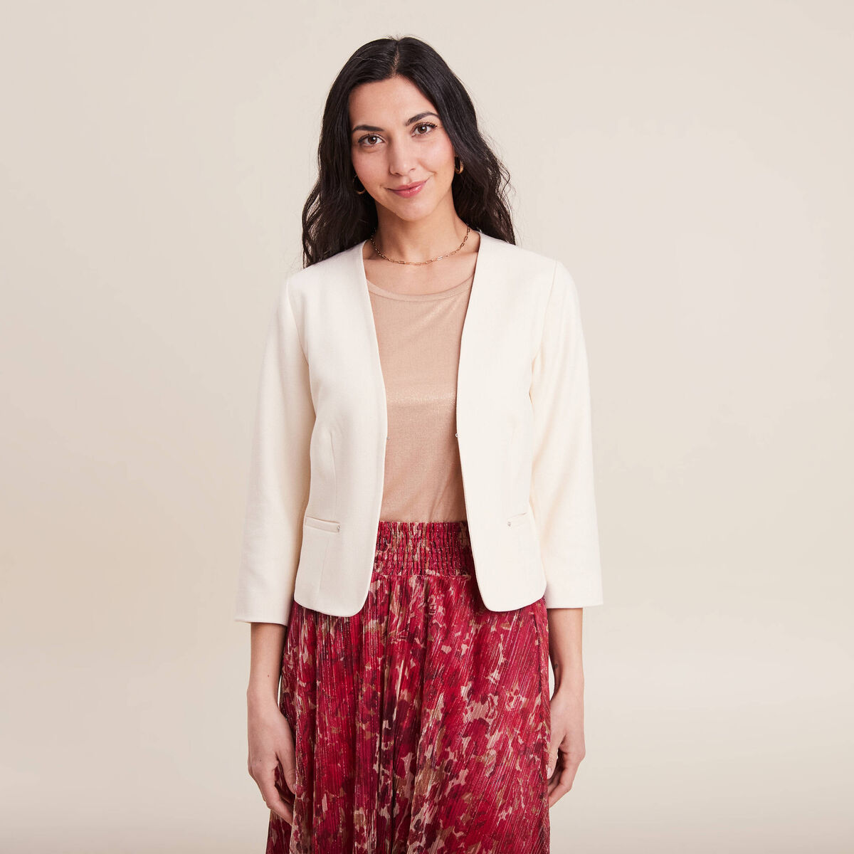 Veste cintrée ecru femme
