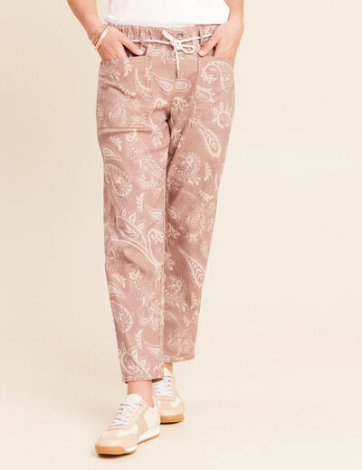 Pantalon droit r&eacute;versible marron femme