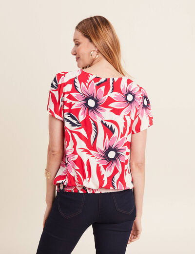 Blouse manches courtes rouge femme