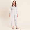 Pantalon fluide coupe barrel bleu femme