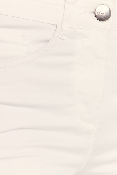 Pantalon léger taille standard 7/8ème blanc femme