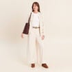 Pantalon large avec ceinture amovible ivoire femme