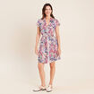 Robe droite zipp&eacute;e mauve femme