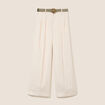 Pantalon large avec ceinture amovible ivoire femme