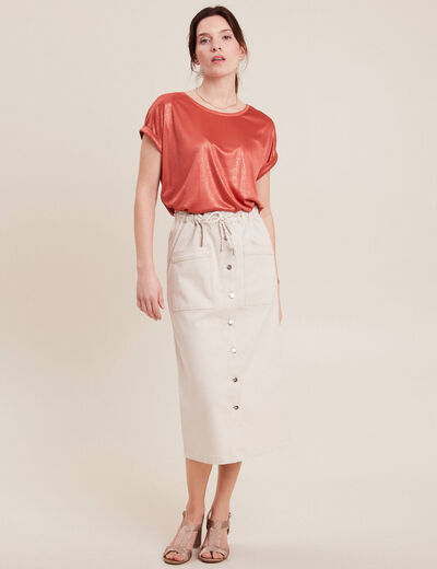 T-shirt manches courtes vieux rose femme