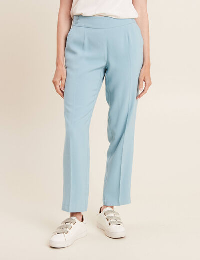 Pantalon flou 7/8ème bleu gris femme