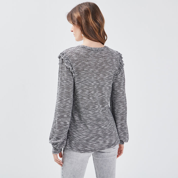 T-shirt manches longues gris foncé femme