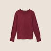Pull droit col rond manches longues bordeaux femme