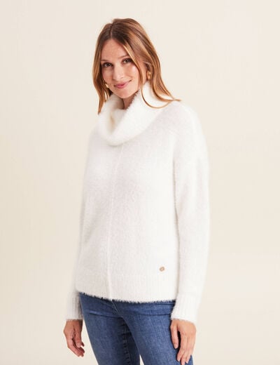 Pull manches longues ecru femme