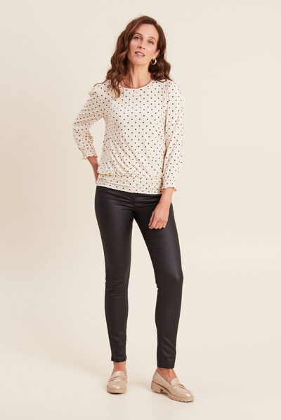 Pantalon magique ajusté noir femme