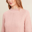 Pull manches longues vieux rose femme