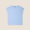 T-shirt manches courtes strass bleu ciel femme