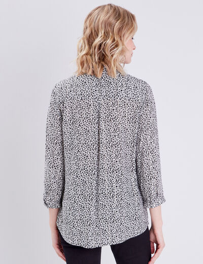 Blouse manches 3/4 noir femme